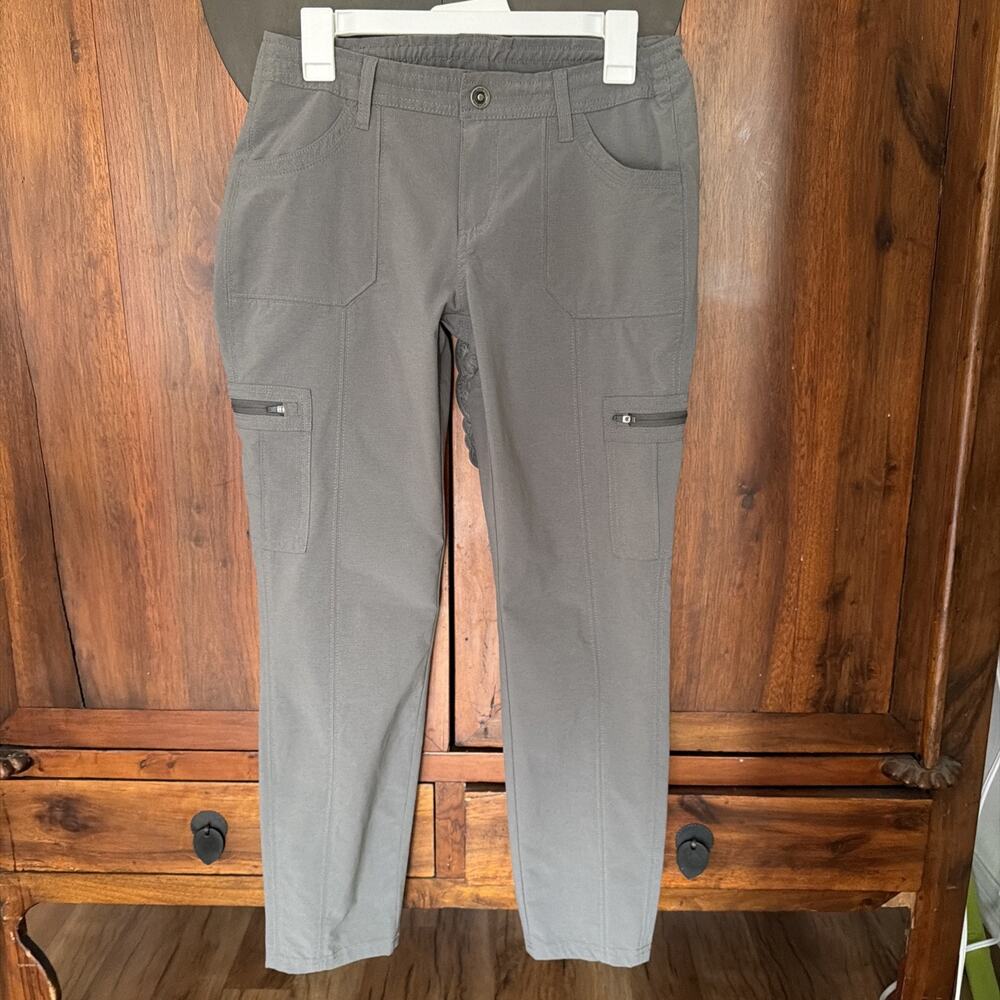 Kuhl Horizon Skinny Pants Womens 8 Short Gray Ripstop Cargo Hiking 6276